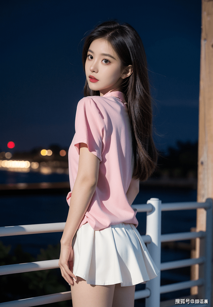 杏彩体育,高清美女壁纸:粉色上衣俏佳人与夜晚都市的约定